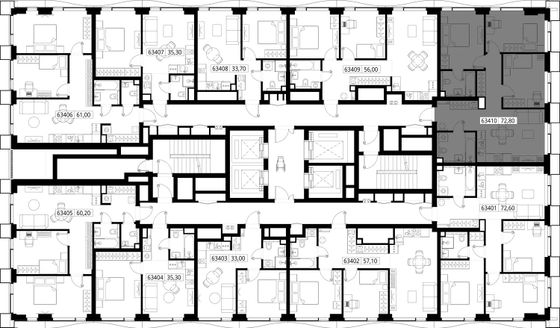 Продажа 3-комнатной квартиры 72,8 м², 34/48 этаж