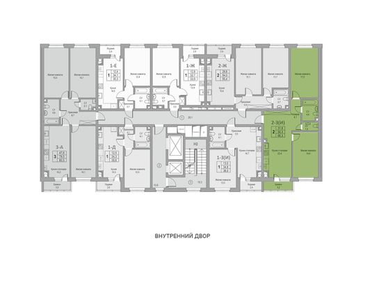 Продажа 2-комнатной квартиры 65,4 м², 2/15 этаж