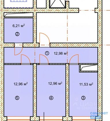 Продажа 2-комнатной квартиры 56,6 м², 12/29 этаж