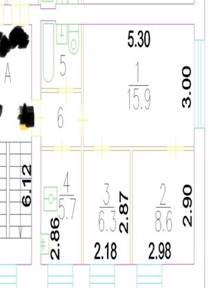 Продажа 3-комнатной квартиры 42,6 м², 4/4 этаж