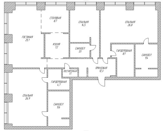 Продажа 4-комнатной квартиры 158,3 м², 22/37 этаж