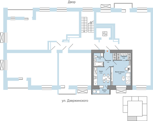 Продажа 1-комнатной квартиры 40 м², 4/5 этаж