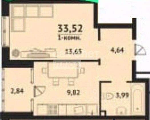 Продажа 1-комнатной квартиры 33,5 м², 15/22 этаж