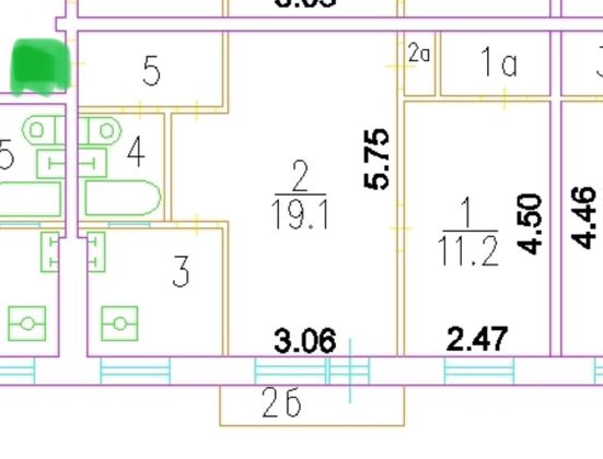 Продажа 2-комнатной квартиры 45,4 м², 2/5 этаж