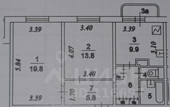 Продажа 2-комнатной квартиры 57,5 м², 21/22 этаж