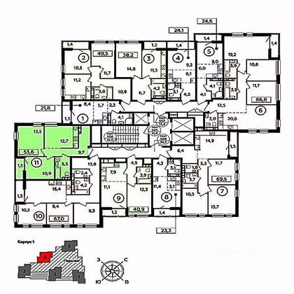 Продажа 2-комнатной квартиры 54,6 м², 20/23 этаж