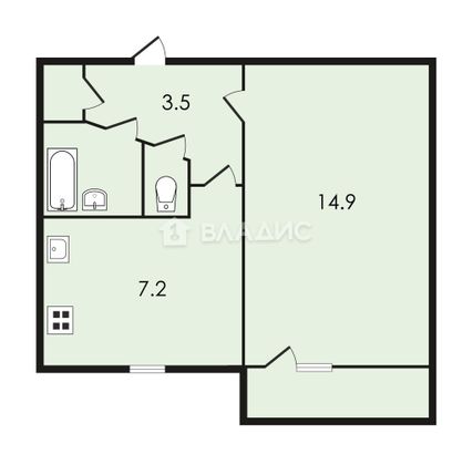 Продажа 1-комнатной квартиры 29,8 м², 3/5 этаж