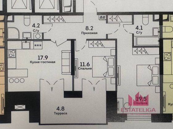 Продажа 3-комнатной квартиры 70,7 м², 4/34 этаж