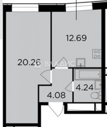 Продажа 1-комнатной квартиры 41,3 м², 13/30 этаж