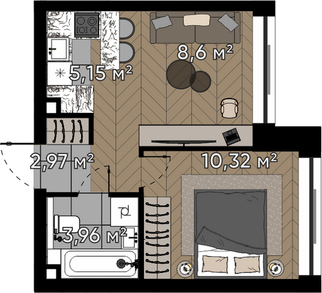 71,6 м², 3-комн. квартира, 17/25 этаж