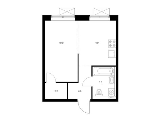 Продажа 1-комнатной квартиры 31,9 м², 2/19 этаж