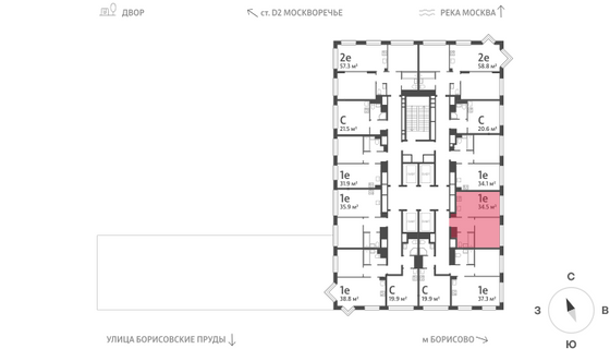 Продажа 1-комнатной квартиры 34,5 м², 21/30 этаж