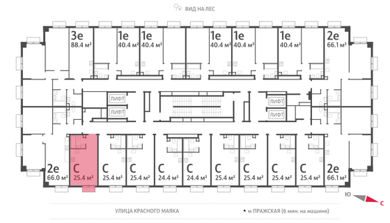 Продажа квартиры-студии 25,4 м², 17/23 этаж