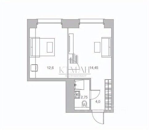 Продажа 2-комнатной квартиры 34 м², 10/12 этаж