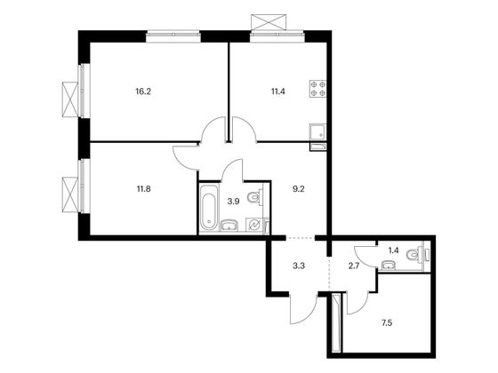 Продажа 2-комнатной квартиры 67,4 м², 14/18 этаж
