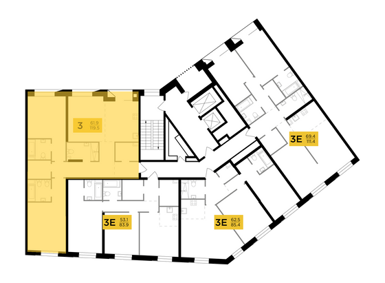 Продажа 3-комнатной квартиры 119,5 м², 13/16 этаж