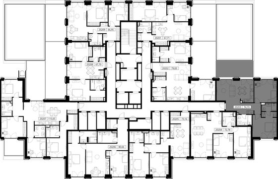 Продажа 2-комнатной квартиры 74,2 м², 2/15 этаж