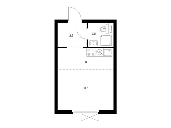 Продажа квартиры-студии 23,7 м², 30/33 этаж