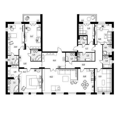 288 м², 7-комн. квартира, 3/7 этаж