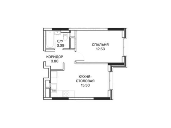 35,2 м², 1-комн. квартира, 6/8 этаж