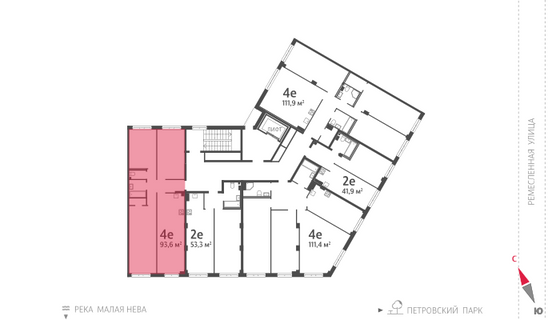 93,6 м², 3-комн. квартира, 2/8 этаж