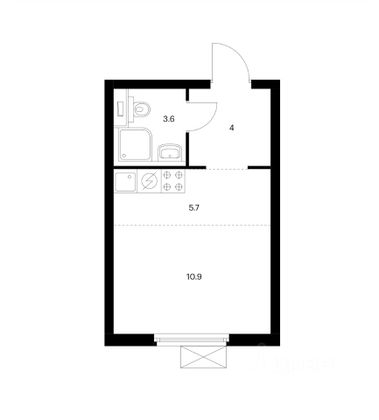 Продажа 1-комнатной квартиры 24,2 м², 13/24 этаж