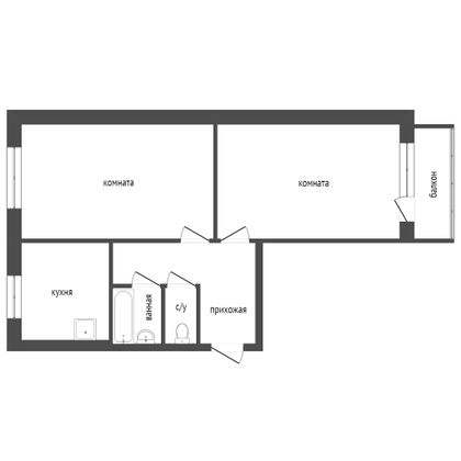 Продажа 2-комнатной квартиры 47,6 м², 1/5 этаж