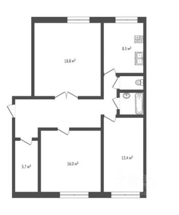 Продажа 3-комнатной квартиры 87,2 м², 2/14 этаж