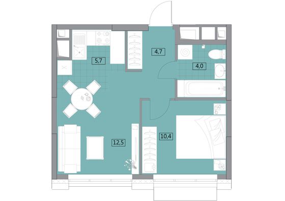 Продажа 2-комнатной квартиры 37,3 м², 6/30 этаж