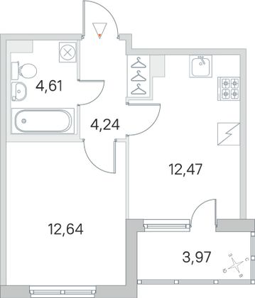 Продажа 1-комнатной квартиры 36 м², 1/5 этаж