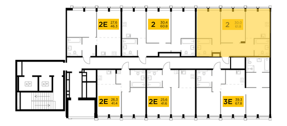 Продажа 2-комнатной квартиры 61,8 м², 6/8 этаж