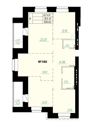 102,3 м², 4-комн. квартира, 6/9 этаж