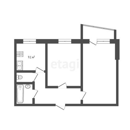 Продажа 2-комнатной квартиры 50 м², 6/10 этаж