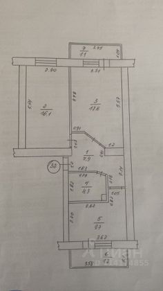 Продажа 2-комнатной квартиры 58,1 м², 1/5 этаж