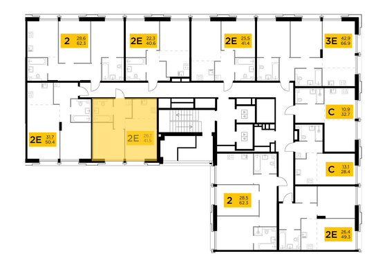 Продажа 2-комнатной квартиры 41,5 м², 10/12 этаж