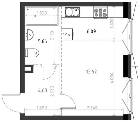 30 м², 1-комн. квартира, 7/10 этаж