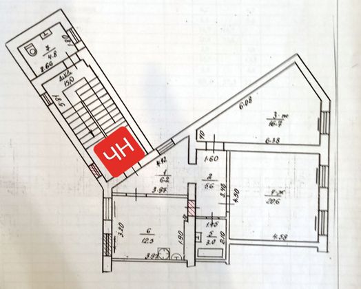 Продажа 2-комнатной квартиры 69,4 м², 2/2 этаж