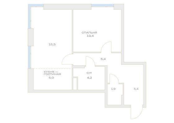 Продажа 2-комнатной квартиры 50,8 м², 4/23 этаж