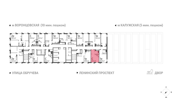 Продажа квартиры-студии 25,5 м², 37/58 этаж