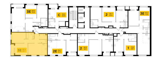 Продажа 3-комнатной квартиры 64,9 м², 16/22 этаж