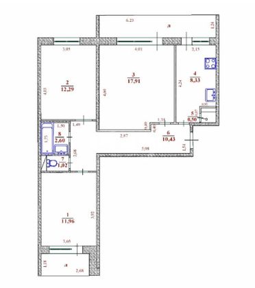 Продажа 3-комнатной квартиры 65 м², 4/9 этаж