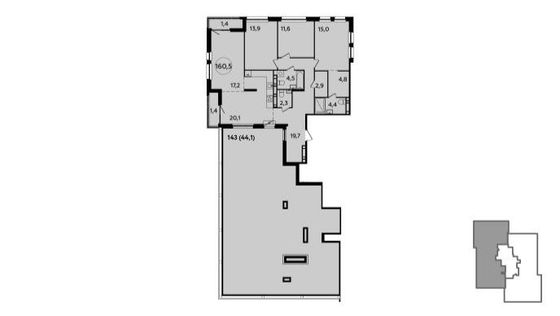 Продажа 4-комнатной квартиры 160,5 м², 21/21 этаж