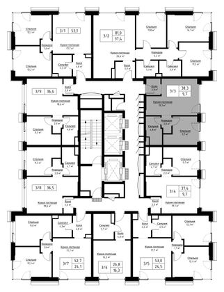 Продажа 1-комнатной квартиры 37,7 м², 3/30 этаж