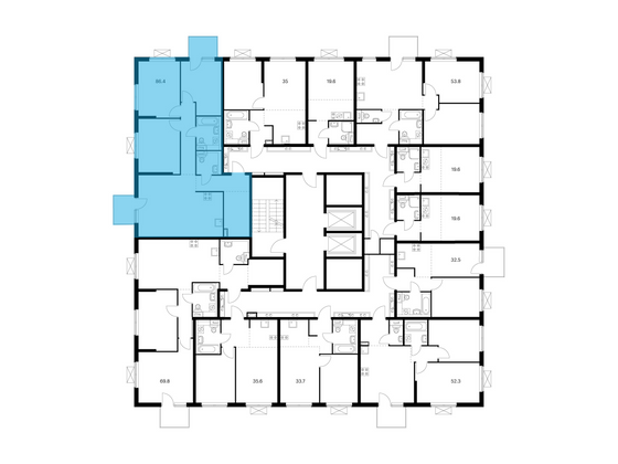 Продажа 3-комнатной квартиры 86,4 м², 10/17 этаж