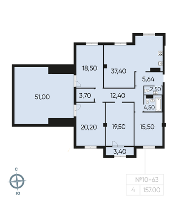 Продажа 4-комнатной квартиры 157 м², 6/9 этаж