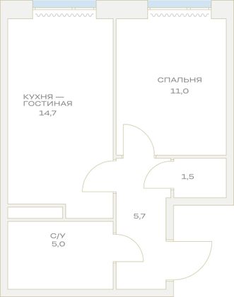 Продажа 1-комнатной квартиры 37,6 м², 6/23 этаж