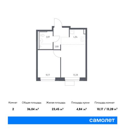 36 м², 1-комн. квартира, 11/15 этаж