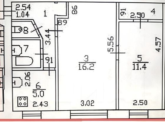 Продажа 2-комнатной квартиры 43 м², 1/4 этаж