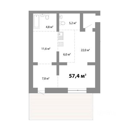 Продажа 2-комнатной квартиры 67 м², 1/18 этаж