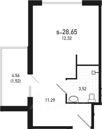 Продажа квартиры-студии 33,5 м², 18/22 этаж